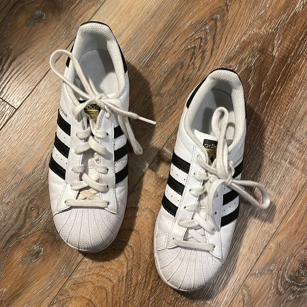 adidas white and black superstars